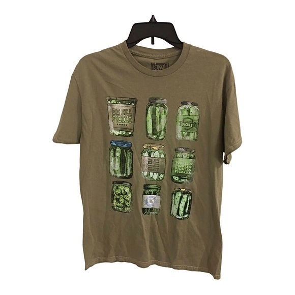 Olive green dill pickle graphic print tshirt size small new - Picture 8 of 9